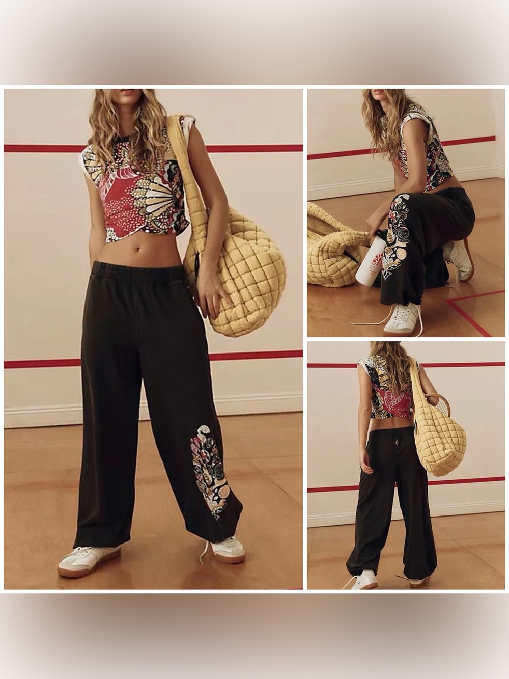 NWOT Free People FP Movement Hot Shot Logo Crossover Set wildflower combo- Small